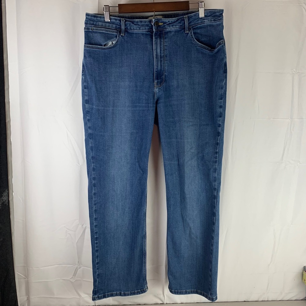 Wrangler Jeans Womens 18x30‎ Blue High Rise True Straight Stretch Medium Wash